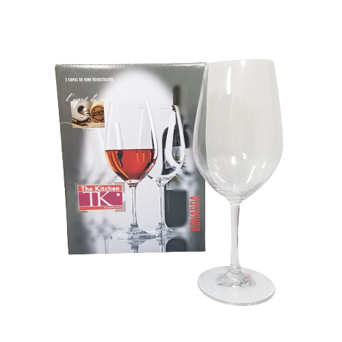 COPA VIDRIO X 2 UNIDADES VINO DEGUSTACION 480ML EN CAJA