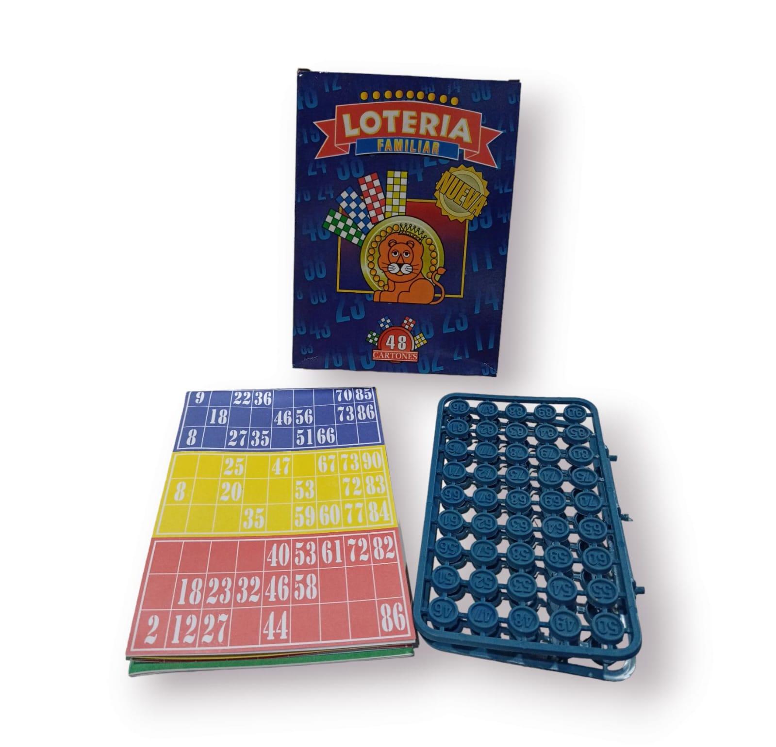 JUEGO DE LOTERIA PLASTICO X 48 CARTONES