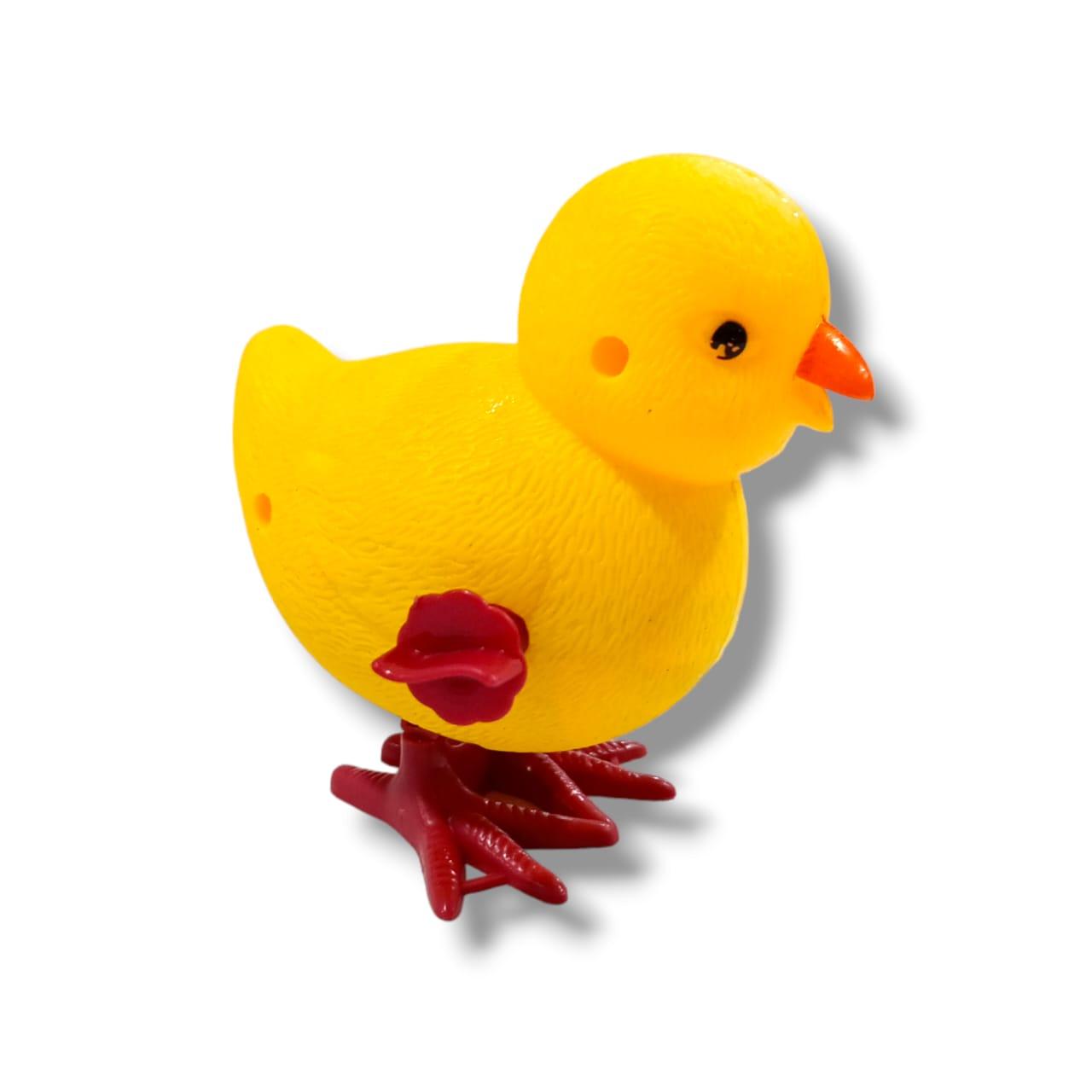 POLLITO PLASTICO A CUERDA EN BOLSA 10CM