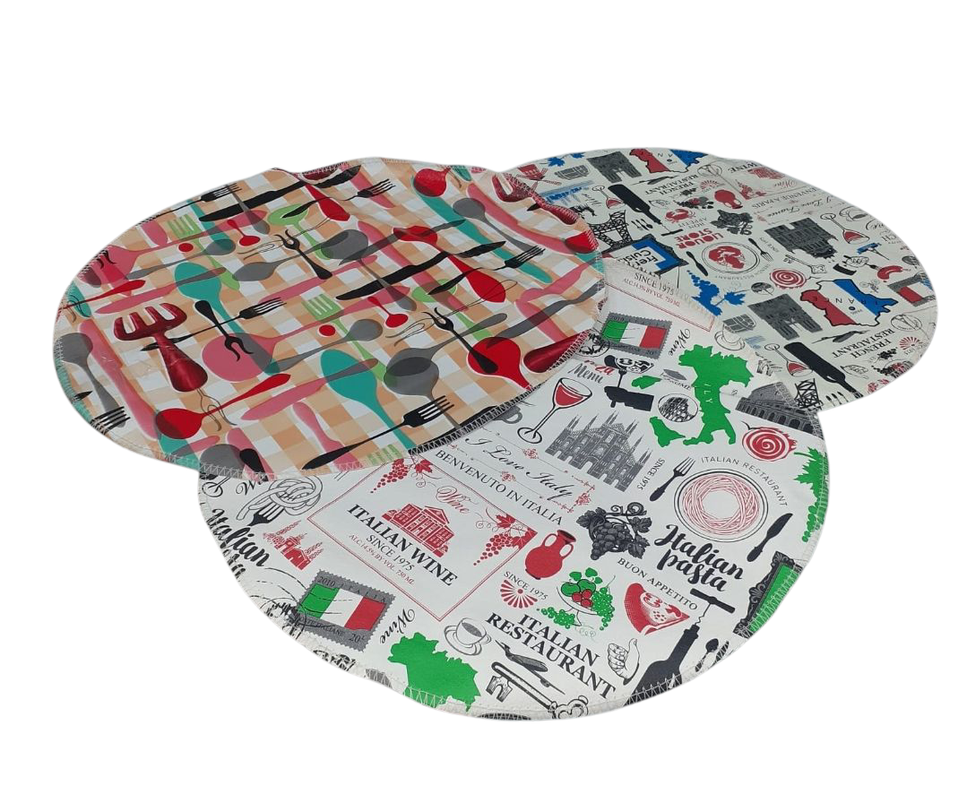 INDIVIDUAL CUERINA ESTAMPADO REDONDO