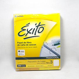 REPUESTO DE HOJAS N*3 X 288 HOJAS CUADRICULADAS EXITO