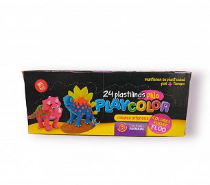 PLASTILINA X 24 UNIDADES FLUO PLAYCOLOR