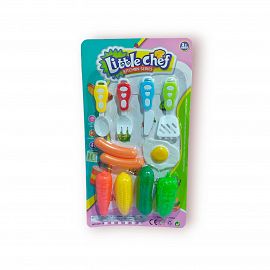 SET DE COCINA CON ACCESORIOS EN BLISTER 35CM