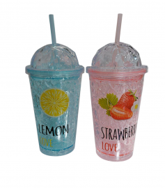 VASO ACRILICO 500CC ESTAMPADO CON SORBETE